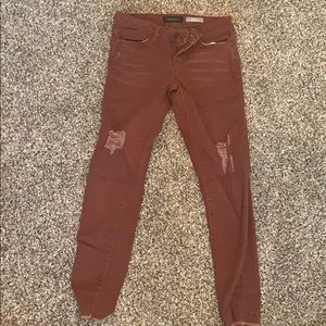 Maroon ankle jeggings